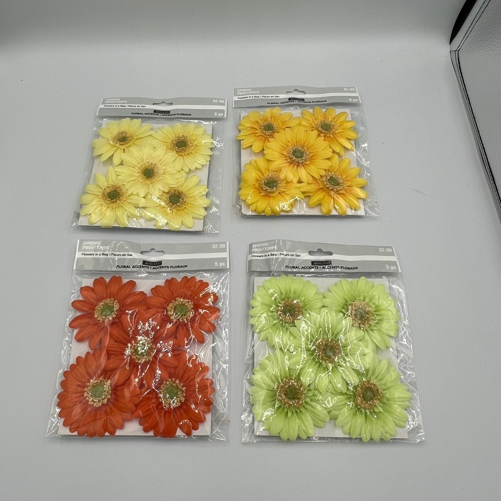 Ashland Floral Accents Multicolor 20pc Brand New Gerbera Daisy Craft Flowers